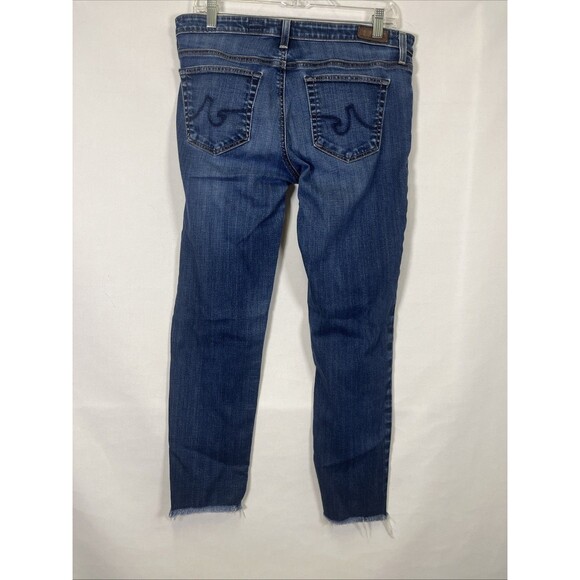 AG Adriano Goldschmied Jeans The Stilt Raw Hem Cigarette Leg Frayed Ankle Blue - Picture 4 of 8